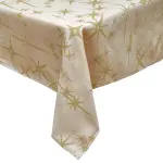 Nappe de no�l rectangulaire (140 x 240 cm) �toiles c�lestes beige et dor�