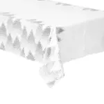 Nappe de nol rectangulaire (140 x 240 cm) sapin argent
