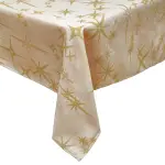 Nappe de no�l rectangulaire (360 x 140 cm) �toiles c�lestes beige et dor�