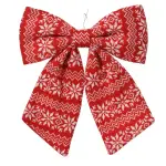 Noeud de noël (h32 cm) tradition rouge et blanc Noeud de noël (h32 cm) tradition rouge et blanc