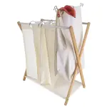 Panier à linge 3 compartiments (h76 cm) purebamboo ecru Panier à linge 3 compartiments (h76 cm) purebamboo ecru