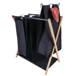 Panier à linge 3 compartiments (h76 cm) purebamboo noir Panier à linge 3 compartiments (h76 cm) purebamboo noir