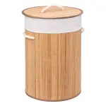 Panier  linge rond bambou naturel
