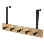 Patre pour porte 5 crochets (l37 x h20 cm) bambou noir
