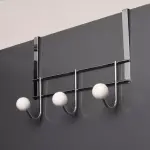 Patère à suspendre 3 crochets chrome - blanc Patère à suspendre 3 crochets chrome - blanc