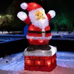 Père noël lumineux 40 led (h30 cm) gaston blanc froid Père noël lumineux 40 led (h30 cm) gaston blanc froid