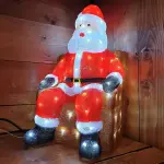 Père noël lumineux assis 100 led (h60 cm) blanc froid Père noël lumineux assis 100 led (h60 cm) blanc froid
