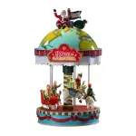 Personnages lemax � piles carrousel musical yul�tide