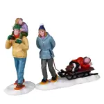 Personnages lemax raquettes en famille Personnages lemax raquettes en famille