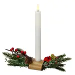 Photophore avec bougie led (h15 cm) baies sauvages blanc chaud