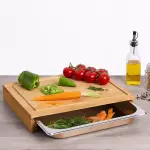 Planche  dcouper avec bac rcuprateur (35 x 28 cm) bois naturel