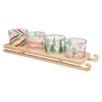 Plateau de service et 4 bols (33 x 8, 5 cm) traineau multicolore