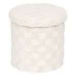 Pouf de rangement pliant rond tuft (h38 cm) pasti blanc