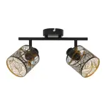 Rampe de spot 2 abat - jours (l35 cm) calathea noir