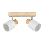 Rampe de spot 2 abat - jours (l37, 5 cm) tissu blanche Rampe de spot 2 abat - jours (l37, 5 cm) tissu blanche