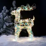 Renne lumineux � piles 50 led (h50 cm) ice blanc froid