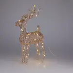 Renne de noël lumineux à piles (h37 cm) gulliver or et blanc chaud Renne de noël lumineux à piles (h37 cm) gulliver or et blanc chaud