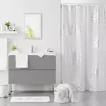 Rideau de douche (200 cm) orbella blanc et argent