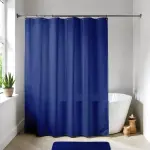Rideau de douche � anneaux (180 x 200 cm) uni bleu roi