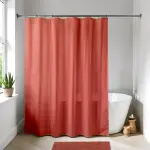 Rideau de douche � anneaux (180 x 200 cm) uni terracotta