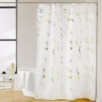 Rideau de douche effet marbre (180 x 200 cm) aquamarbre blanc