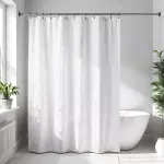 Rideau de douche en microfibre (180 x 200 cm) gauffr� blanc
