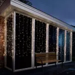 Rideau lumineux h1, 50 m l2, 25 m 240 led super chaser blanc chaud