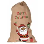 Sac cadeau en tissu (h90 cm)  merry christmas  rouge