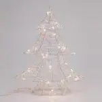 Sapin lumineux  piles 30 led (h40 cm) ferie de nol iris et blanc chaud
