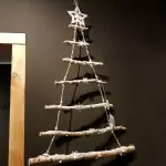 Sapin lumineux  suspendre  piles (h90 cm) star givr blanc chaud