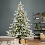 Sapin de noël artificiel lumineux 400 led (h180 cm) glorious vert enneigé Sapin de noël artificiel lumineux 400 led (h180 cm) glorious vert enneigé