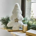 Sapin de noël fausse fourrure à poser (h38 cm) neige blanche Sapin de noël fausse fourrure à poser (h38 cm) neige blanche