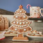 Sapin de no�l � poser (h17 cm) gourmandise sucr�e marron et blanc