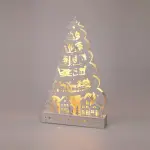 Sapin de noël lumineux en bois 15 led (h45 cm) conte de neige blanc Sapin de noël lumineux en bois 15 led (h45 cm) conte de neige blanc