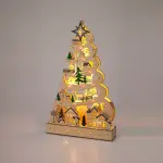 Sapin de noël lumineux en bois 15 led (h45 cm) conte de neige naturel Sapin de noël lumineux en bois 15 led (h45 cm) conte de neige naturel