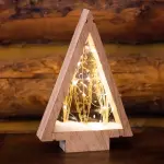 Sapin de nol lumineux  piles 40 led (h47 cm) wood blanc chaud