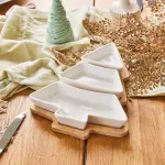Set à tapas 3 assiettes (27 x 20 cm) mon beau sapin blanc Set à tapas 3 assiettes (27 x 20 cm) mon beau sapin blanc