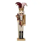 Soldat casse - noisette en bois (h40 cm) arlequin lie de vin