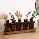 Soliflores bois et mtal sophie noir