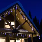 Stalactite lumineuse 7, 50 m 175 led cble blanc stars bicolore bleu et blanc froid