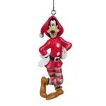 Suspension de f�te (h8 cm) disney dingo en pyjama rouge