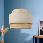 Suspension lumineuse en rotin (d40 cm) solara beige