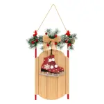 Suspension de noël en bois (h50 cm) luge et patins à glace Suspension de noël en bois (h50 cm) luge et patins à glace