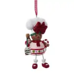 Suspension de noël (h9 cm) petite fille cookie pailletée Suspension de noël (h9 cm) petite fille cookie pailletée