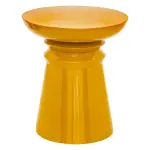 Table d'appoint totem m�tal (h43 cm) jaya jaune moutarde