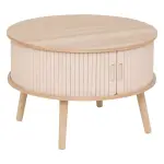 Table basse ronde en bois (h40 cm) nysos crme