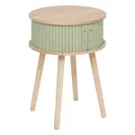 Table de chevet ronde en bois (h54 cm) nysos vert d'eau