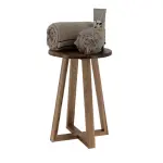 Tabouret plateau bois acacia (h43 cm) lina marron Tabouret plateau bois acacia (h43 cm) lina marron
