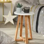 Tabouret plateau (h43 cm) bambou blanc Tabouret plateau (h43 cm) bambou blanc