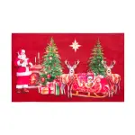 Tapis de no�l antid�rapant (45 x 75 cm) r�veillon de no�l rouge